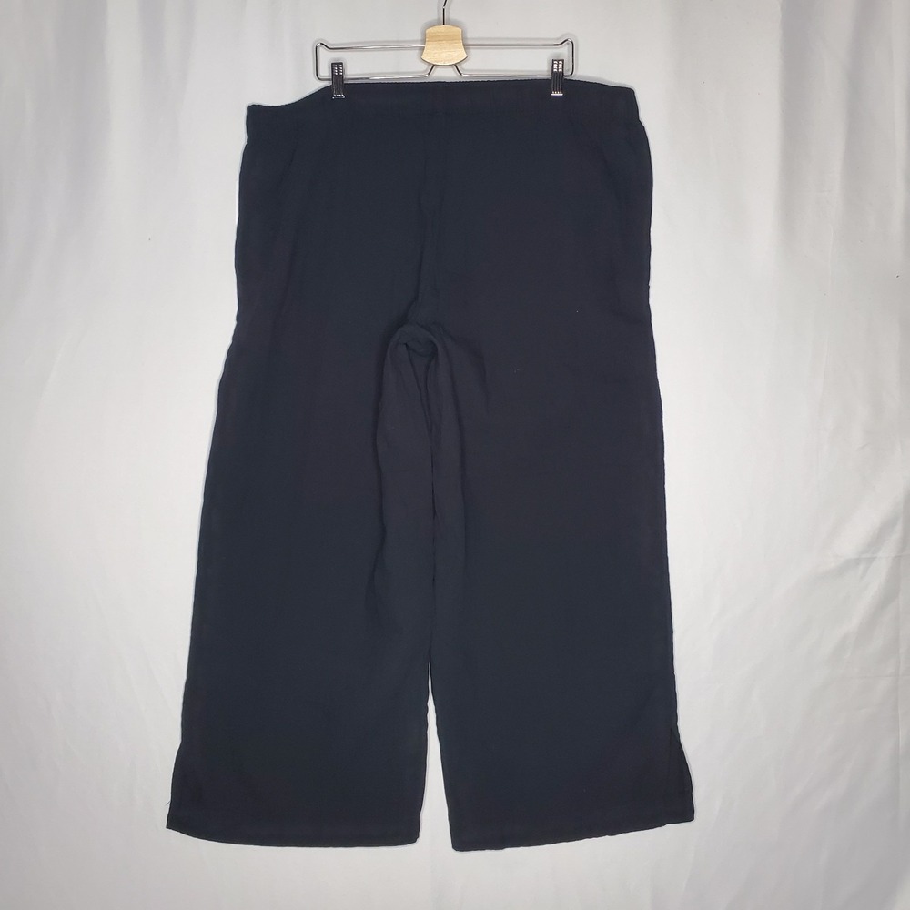 Old Navy Demi Wide Leg Pants Women XXL Black Elastic Waist Pocket - Picture 2 of 11